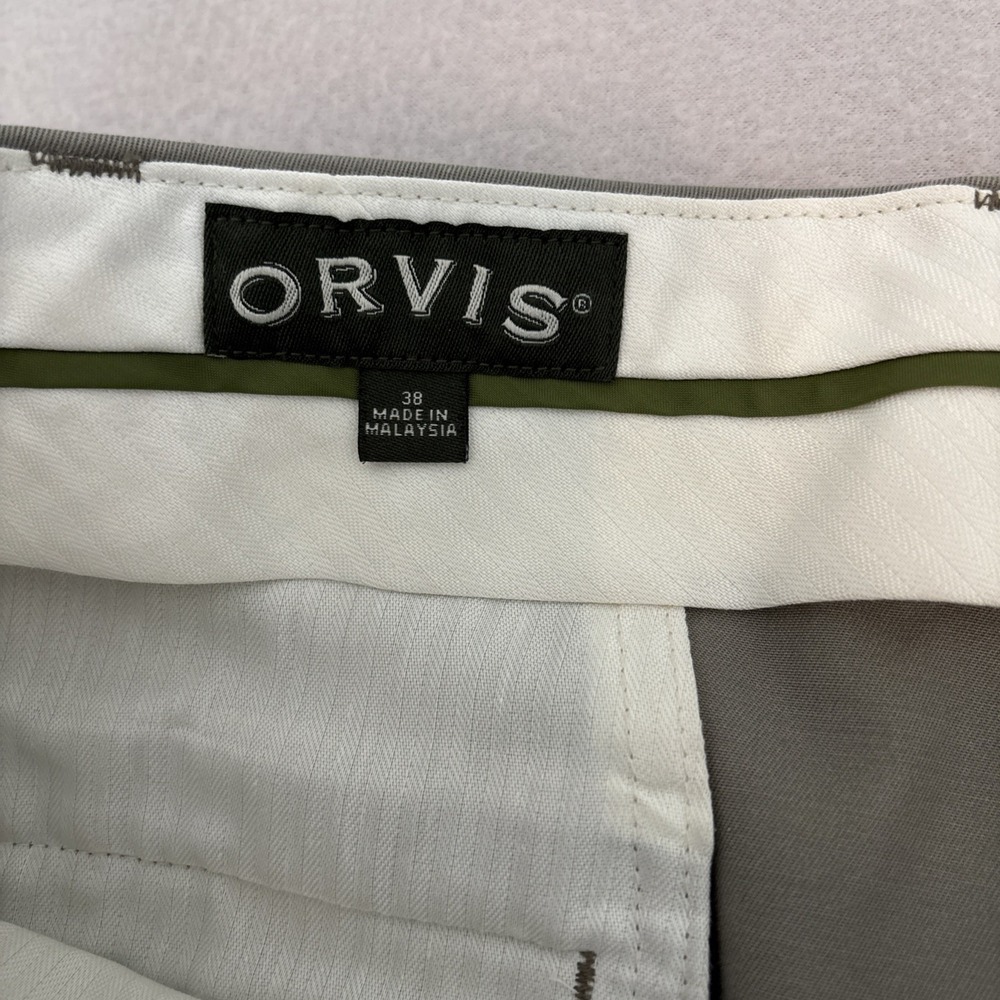 NEW Orvis 38x32 TAUPE STRETCH Twill Pants Mens Flat Front Straight Leg FAST Ship - Picture 3 of 6